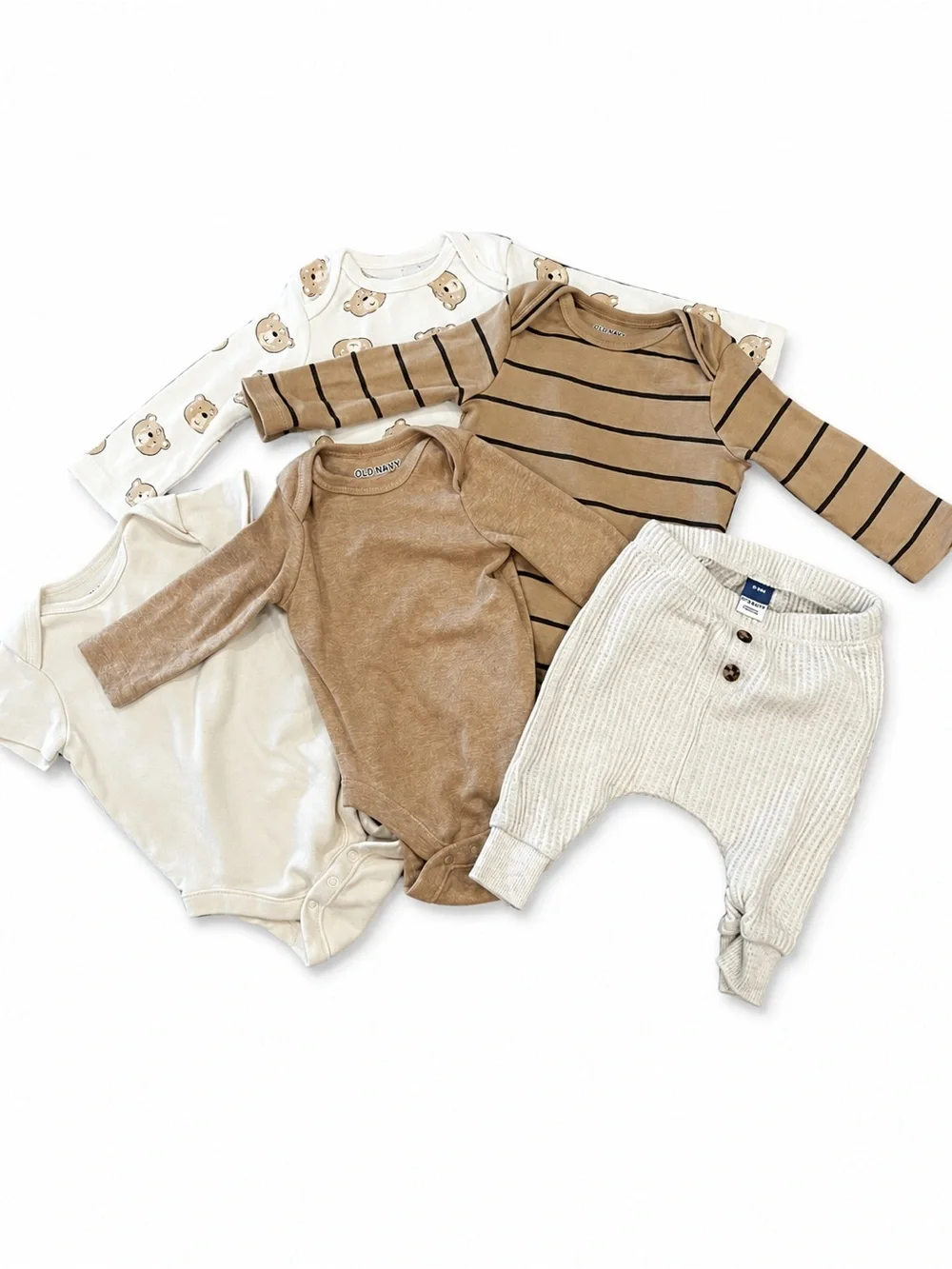Old Navy Baby Neutral Bodysuits & Pant Lot 0–3M 5 Pieces
